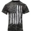 Rothco Camo US Flag T-Shirt - Black Camo
