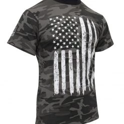 Rothco Camo US Flag T-Shirt - Black Camo