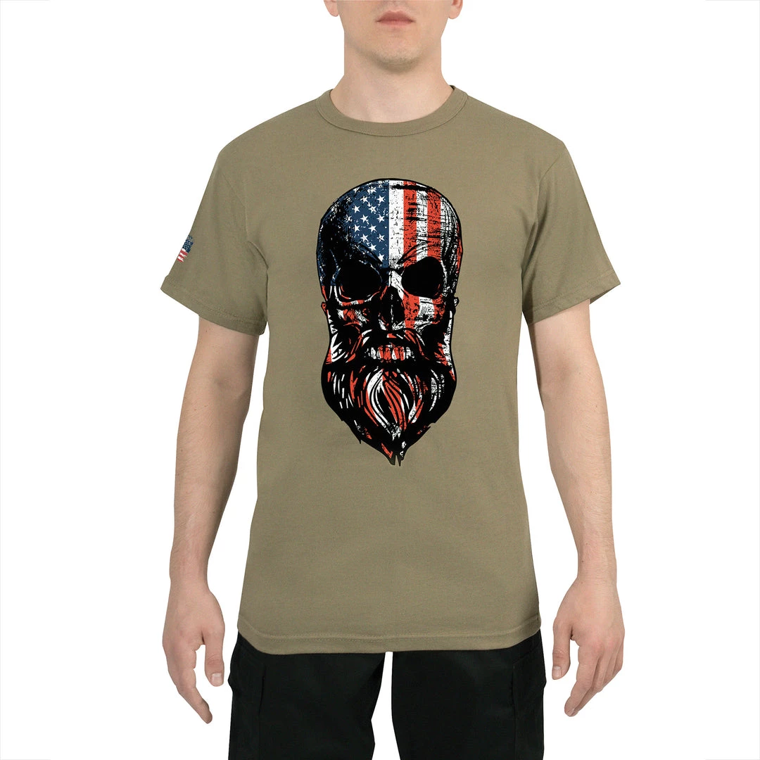 Rothco US Flag Bearded Skull T-Shirt Graphic Printed T-Shirts 7 Rothco US Flag Bearded Skull T-Shirt Graphic Printed T-Shirts
