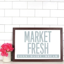 Home Décor Monogram Market Fresh Farmhouse Print