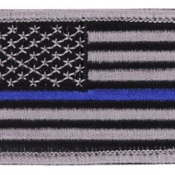 Rothco Thin Blue Line Police U.S. Flag Patch - Hook Back