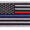 Rothco Thin Blue Line / Thin Red Line US Flag Patch - Hook Back