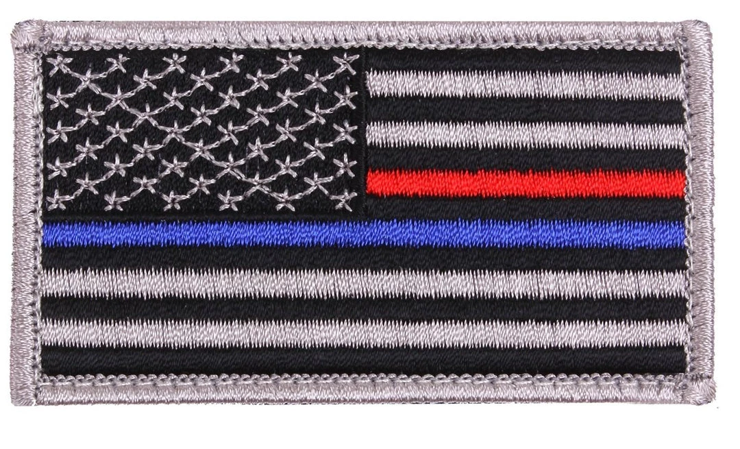 Rothco Thin Blue Line / Thin Red Line US Flag Patch - Hook Back 3 Rothco Thin Blue Line / Thin Red Line US Flag Patch - Hook Back