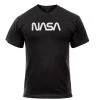Rothco Authentic NASA Worm Logo T-Shirt - Black Graphic Printed T-Shirts