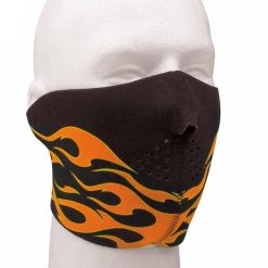 Rothco Neoprene Reversible Orange Flames Half Facemask