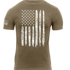 Graphic Printed T-Shirts Rothco Distressed US Flag Athletic Fit T-Shirt