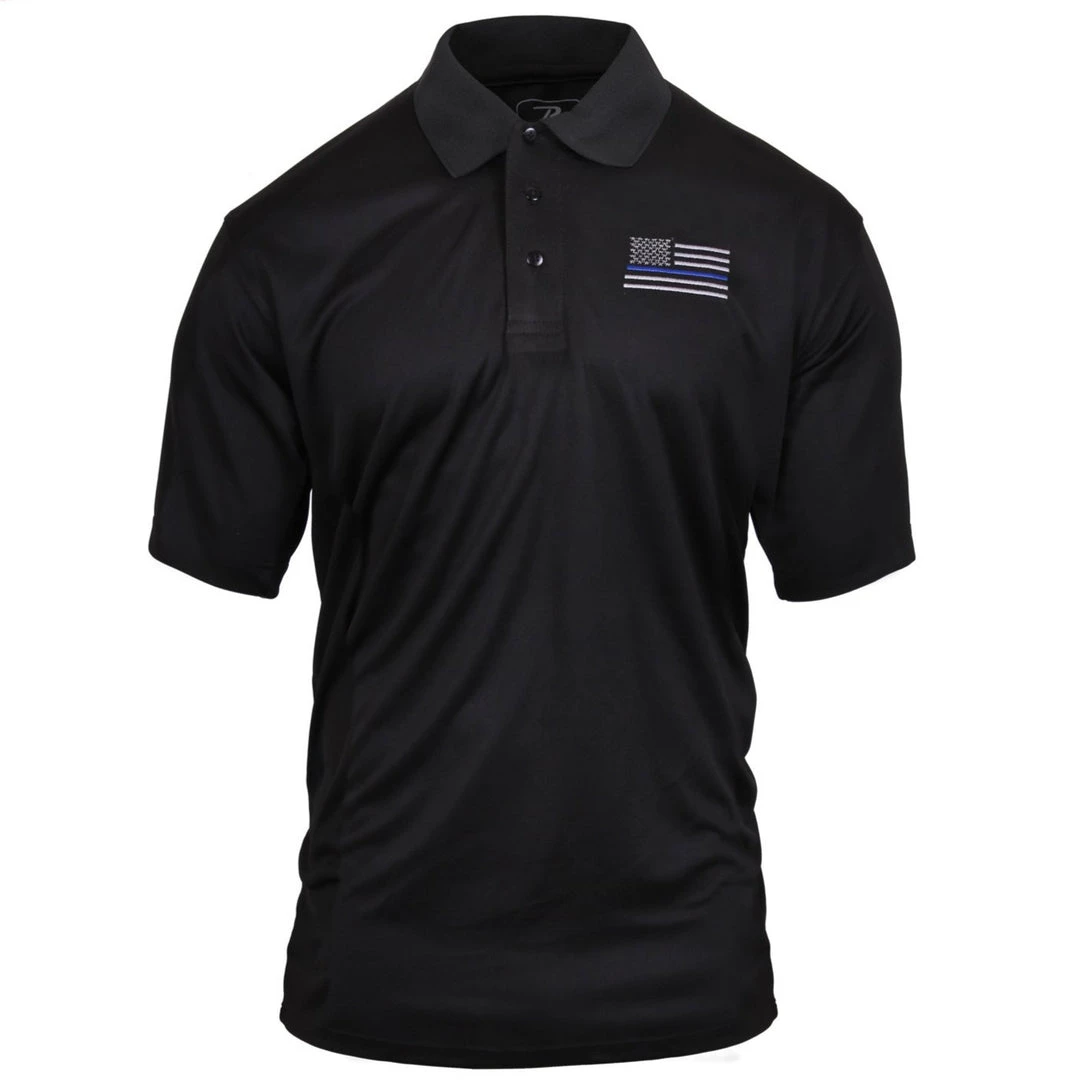 Rothco Thin Blue Line Moisture Wicking Polo 3 Rothco Thin Blue Line Moisture Wicking Polo