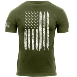 Graphic Printed T-Shirts Rothco Distressed US Flag Athletic Fit T-Shirt