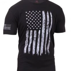 Graphic Printed T-Shirts Rothco Distressed US Flag Athletic Fit T-Shirt