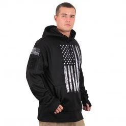 Hoodies & Sweats Rothco Distressed US Flag Concealed Carry Hooded Sweatshirt