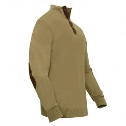 Rothco 3-Button Sweater With Suede Accents