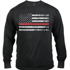Graphic Printed T-Shirts Rothco Thin Red Line Long Sleeve T-shirt