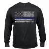 Graphic Printed T-Shirts Rothco Long Sleeve Thin Blue Line T-Shirt