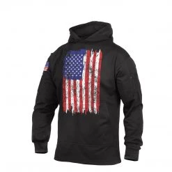 Hoodies & Sweats Rothco Distressed US Flag Concealed Carry Hooded Sweatshirt