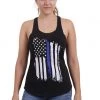 Graphic Printed T-Shirts Rothco Women's Thin Blue Line Flag Racerback Tank Top