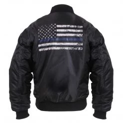 Flight Jackets Rothco Thin Blue Line Flag MA-1 Flight Jacket