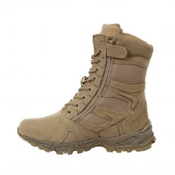 Military Boots Rothco Forced Entry Desert Tan 8" Deployment Boots With Side Zipper