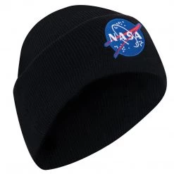 Rothco Deluxe NASA Meatball Logo Embroidered Watch Cap - Black Beanies