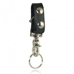 Key Holders Boston Leather Belt Keeper With Hidden Handcuff Key And Deluxe Swivel Key Snap