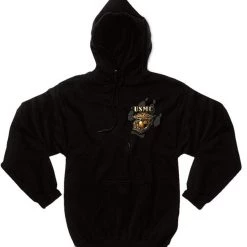 Rothco Black Ink U.S.M.C. Bulldog Hooded Pullover Sweatshirt Hoodies & Sweats