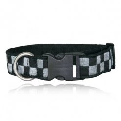 Boston Leather 1 ½ Decorative Embroidered Collar, Silver/Black