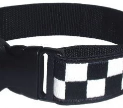 Boston Leather 1 ½ Decorative Embroidered Collar, Navy/White