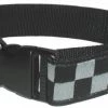 K9 Dog Gear Boston Leather 1 ½ Subdued Embroidered Collar, Black/Gray