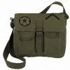Rothco Canvas Ammo Shoulder Bag W/ Military Patches Attache And Shoulder Bags
