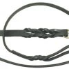 Boston Leather 60' Braided Leather Lead, Black
