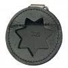 Boston Leather Round K-9 Badge Holder With D-Ring