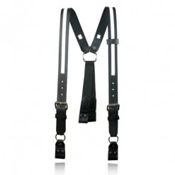 Boston Leather Firefighter Suspenders, Loop Attachment, ½ Reflective Ribbon, 3½ Longer