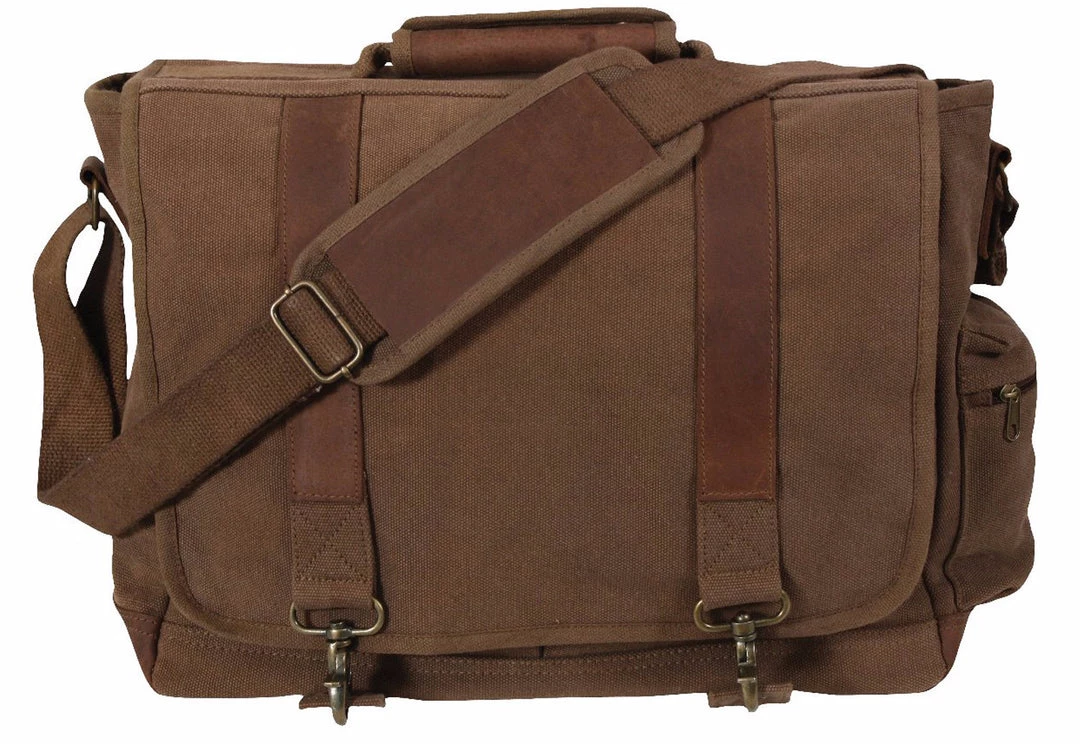 Attache And Shoulder Bags Rothco Vintage Canvas Pathfinder Laptop Bag With Leather Accents 5 Attache And Shoulder Bags Rothco Vintage Canvas Pathfinder Laptop Bag With Leather Accents