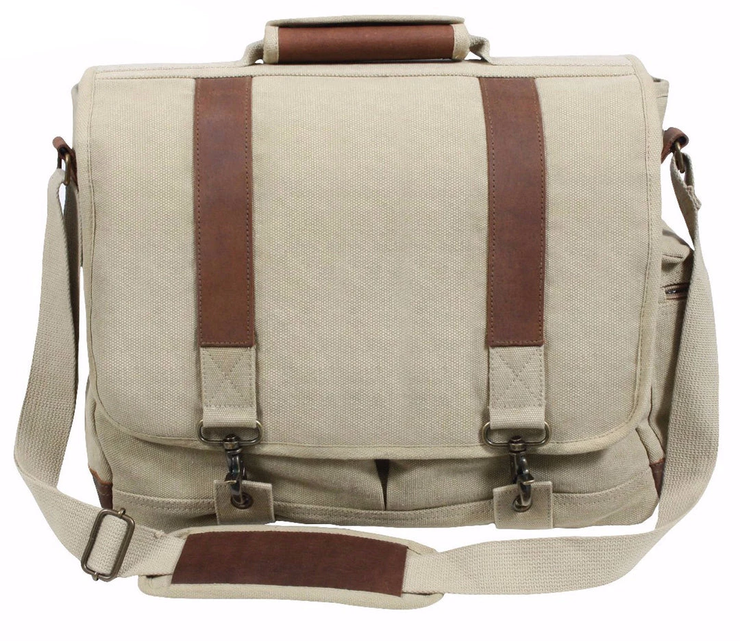 Attache And Shoulder Bags Rothco Vintage Canvas Pathfinder Laptop Bag With Leather Accents 4 Attache And Shoulder Bags Rothco Vintage Canvas Pathfinder Laptop Bag With Leather Accents
