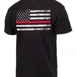 Rothco Thin Red Line Flag T-Shirt Graphic Printed T-Shirts