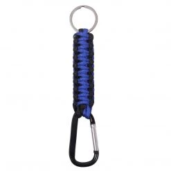 Rothco Thin Blue Line Paracord Keychain With Carabiner