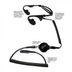 Code Red Headsets Battle Zero-M4 Tactical Bone Conduction Headset For Motorola Multi-Pin Radios Tactical Headsets