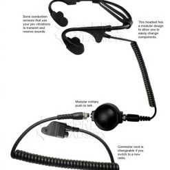 Code Red Headsets Battle Zero-MC3 Tactical Bone Conduction Headset For Harris/Macom Radios
