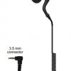 Radio Earpieces Code Red Headsets Guard Jr 3.5 Mm Listen-Only 2-way Radio Earpiece W/ 14" Coiled Cord
