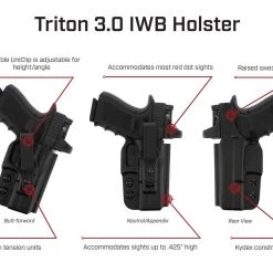 Inside The Waistband Holsters Galco Triton 3.0 Kydex Strongside / Crossdraw IWB Holster