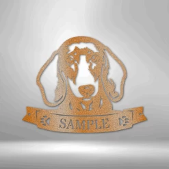 Home Décor Monogram Dachshund Face Monogram - Steel Sign