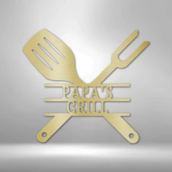Home Décor Monogram Grilling Utensils - Steel Sign
