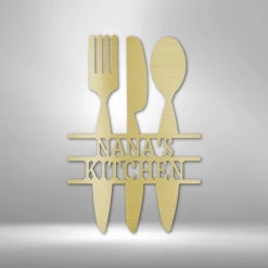 Home Décor Monogram Kitchen Utensil Monogram - Steel Sign
