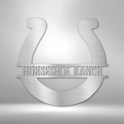 Home Décor Monogram Simple Horseshoe Monogram - Steel Sign
