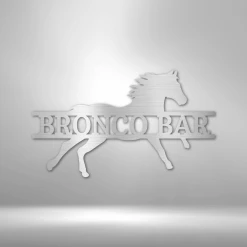 Home Décor Monogram Sprinting Horse Monogram - Steel Sign