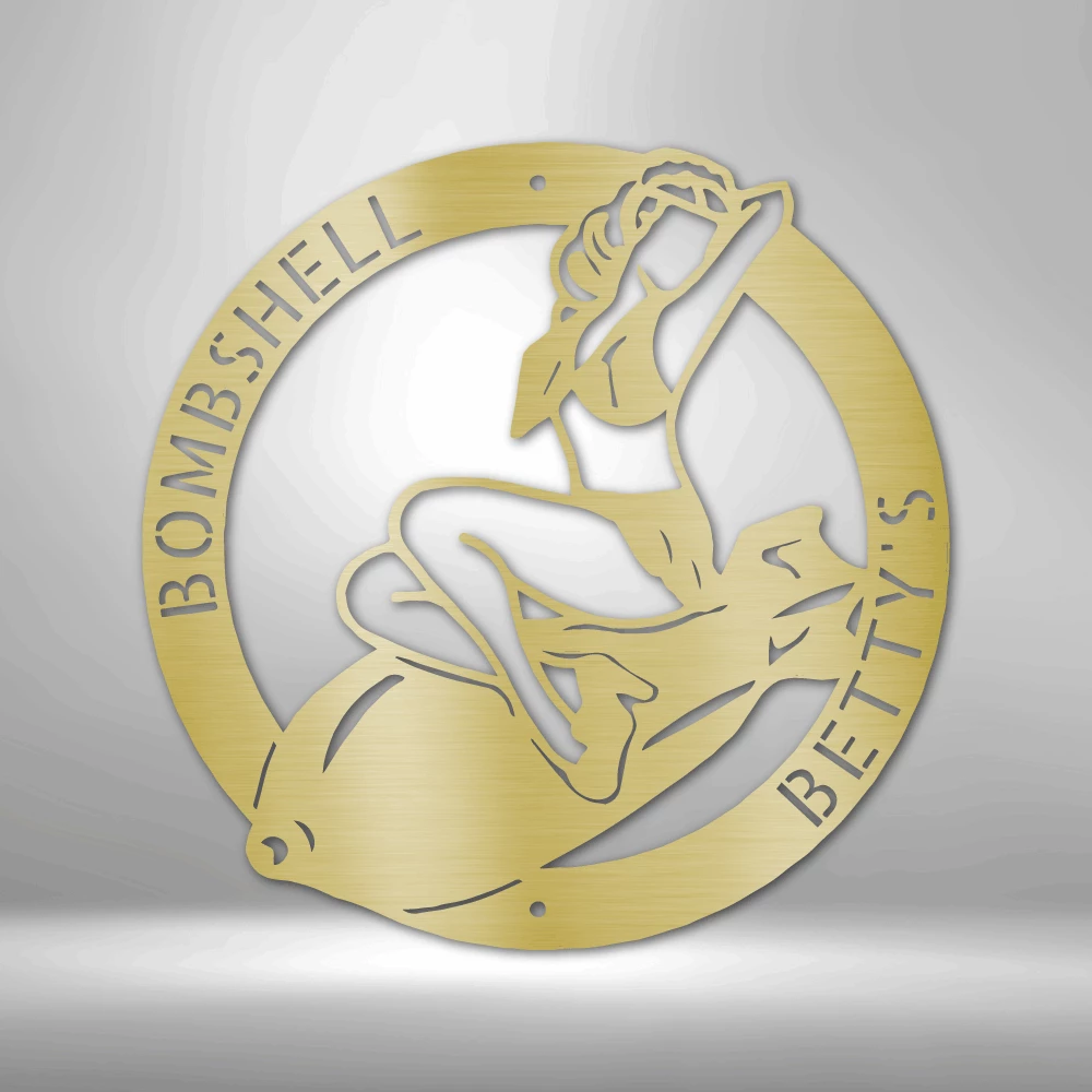 Home Décor Monogram Bomber Lady - Steel Sign 4 Home Décor Monogram Bomber Lady - Steel Sign