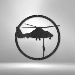 Home Décor Monogram Helicopter Drop - Steel Sign