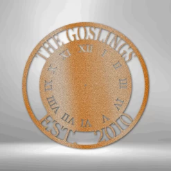 Home Décor Monogram Personalized Clock - Steel Sign