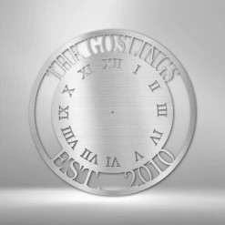 Home Décor Monogram Personalized Clock - Steel Sign