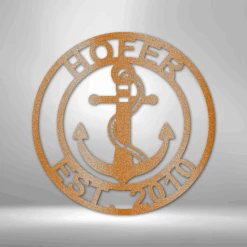 Home Décor Monogram Anchor Family Name - Steel Sign