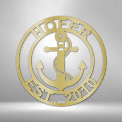 Home Décor Monogram Anchor Family Name - Steel Sign